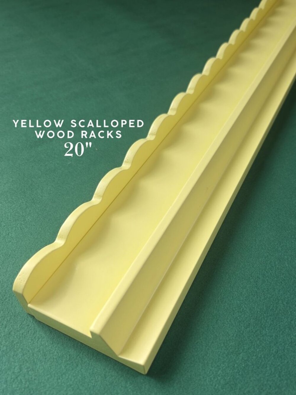 Scalloped Wood Mah Jongg Racks with Magnetic Pushers 20" - Yellow (Set of 4)